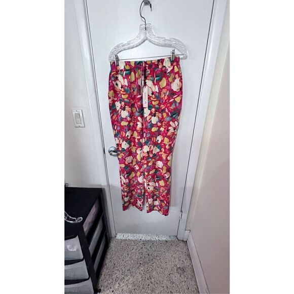 BCBGENERATION WOMENS HIGH WAISTED SLIM LEGS FLORAL PANTS NEW  P1-94 - Picture 2 of 11